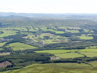 General distant oblique aerial view of Brunston Castle Golf Course, taken from the N.