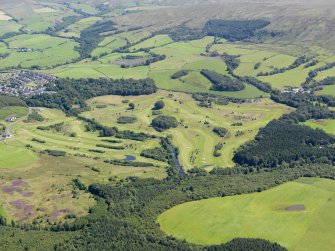 General oblique aerial view of Brunston Castle Golf Course, taken from the WNW.