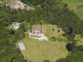 Oblique aerial view of Shennanton House, taken from the SSW.