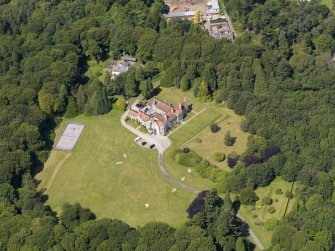 Oblique aerial view of Shennanton House, taken from the SSE.