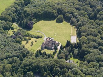 Oblique aerial view of Shennanton House, taken from the NNW.