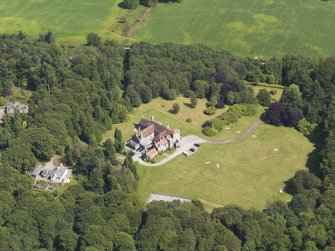 Oblique aerial view of Shennanton House, taken from the WSW.