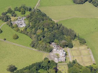 Oblique aerial view of Galloway House, taken from the S.