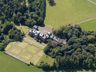 Oblique aerial view of Galloway House, taken from the NE.