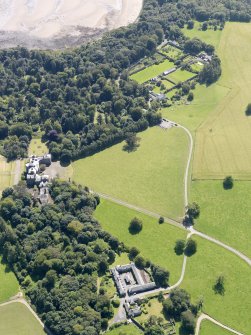 General oblique aerial view of Galloway House and policies, taken from the N.