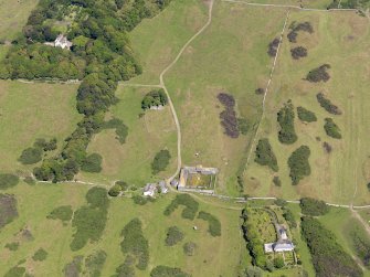 General oblique aerial view of Tonderghie Farmstead, taken from the SW.