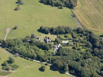 Oblique aerial view of Glasserton Parish Church, taken from the WNW.