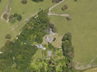 Oblique aerial view of Glasserton Parish Church, taken from the SW.