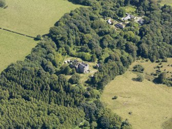General oblique aerial view of Ravenstone Castle and policies, taken from the NW.