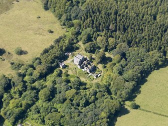 General oblique aerial view of Ravenstone Castle, taken from the ESE.