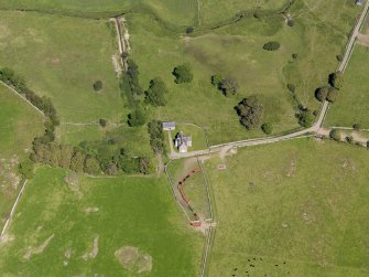 Oblique aerial view of Old Place of Monreith, taken from the SW.