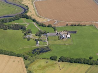 General oblique aerial view of Baldoon Mains, taken from the SW.