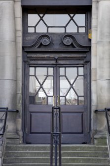 Detail of main entrance doorway of Coldside Library, Strathmartine Road, Dundee, taken from the NE.