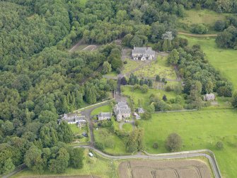Oblique aerial view of Abercorn Church, taken from the S.