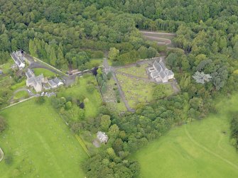 Oblique aerial view of Abercorn Church, taken from the ESE.