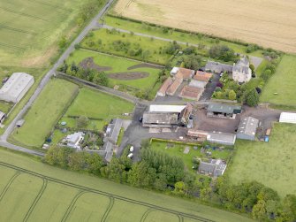 Oblique aerial view of Ochiltree Castle, taken from the SE.