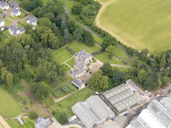 Oblique aerial view of Preston House, taken from the SE.