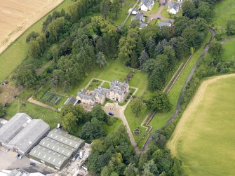 Oblique aerial view of Preston House, taken from the ENE.