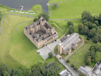 Oblique aerial view of Linlithgow Palace, taken from the SW.