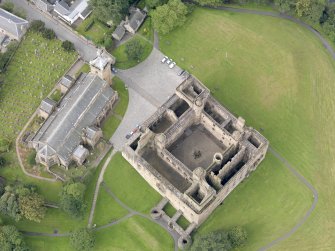 Oblique aerial view of Linlithgow Palace, taken from the NE.