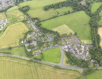 General oblique aerial view of Muirhouses area of Bo'ness, taken from the SSW.