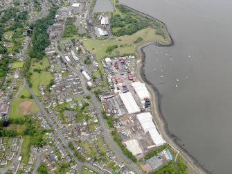 Oblique aerial view of Bo'Ness Ship Breakers Yard, taken from the SE.