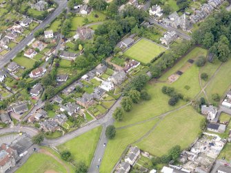 Oblique aerial view of Bo'Ness, centred on Grange House, taken from the NE.