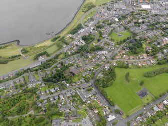 General oblique aerial view of Corbiehall area of Bo'Ness, taken from the SSW.