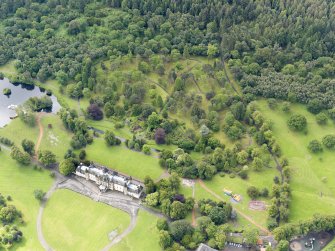 General oblique aerial view of Callendar House, taken from the N.