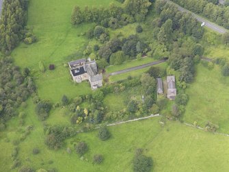 Oblique aerial view of Bannockburn House and policies, taken from the ESE.