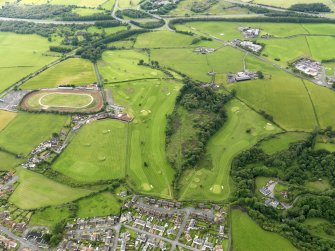 General oblique aerial view of Brucefields Family Golf Centre, taken from the NNE.