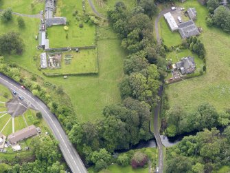 Oblique aerial view of Old Newton House, Doune, taken from the NNW.