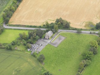 Oblique aerial view of Kincardine Parish Church, taken from the SW.