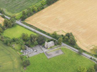 Oblique aerial view of Kincardine Parish Church, taken from the SSW.