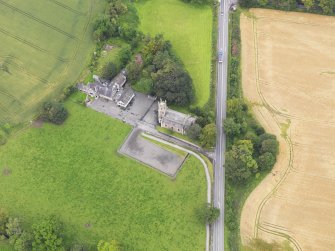 Oblique aerial view of Kincardine Parish Church, taken from the SSE.