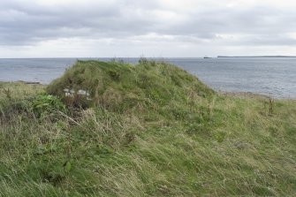 View looking across the turfed roof the ice house, taken from NW