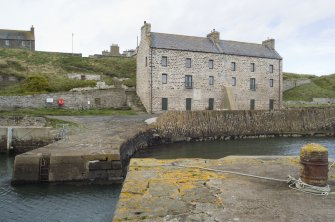 View looking across Keiss harbour to the warehouse, taken from S