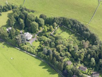 Oblique aerial view of Heatheryhaugh, taken from the SW.