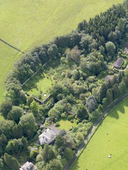 Oblique aerial view of Heatheryhaugh, taken from the NW.