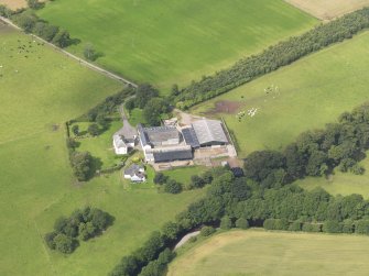 Oblique aerial view of Ross Mains, taken from the ESE.