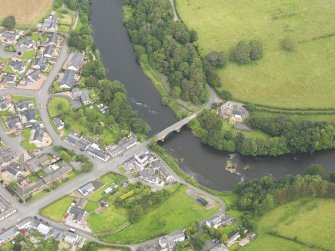 Oblique aerial view of Brydekirk Bridge, taken from the SSW.