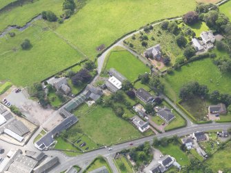 Oblique aerial view of Dornock Parish Church, taken from the N.