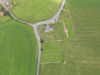 Oblique aerial view of Kirkpatrick Fleming Parish Church, taken from the S.
