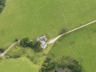 Oblique aerial view of Gilnockie Tower, taken from the NNW.