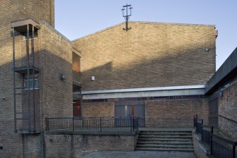 West side and main entrance. View from west.