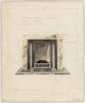 Proposed fireplace for Council Chamber in Hamilton Municipal Buildings.