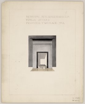 Proposed fireplace No. 2 for Public Offices in Hamilton Municipal Buildings.