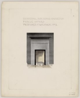 Proposed fireplace No. 1 for Public Offices in Hamilton Municipal Buildings.