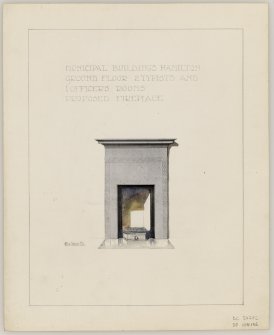 Proposed fireplace for Ground Floor, 2 Typists' and 1 Officers' Rooms in Hamilton Municipal Buildings.