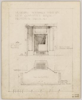 Proposed fireplace for West Committee Room in Hamilton Municipal Buildings.